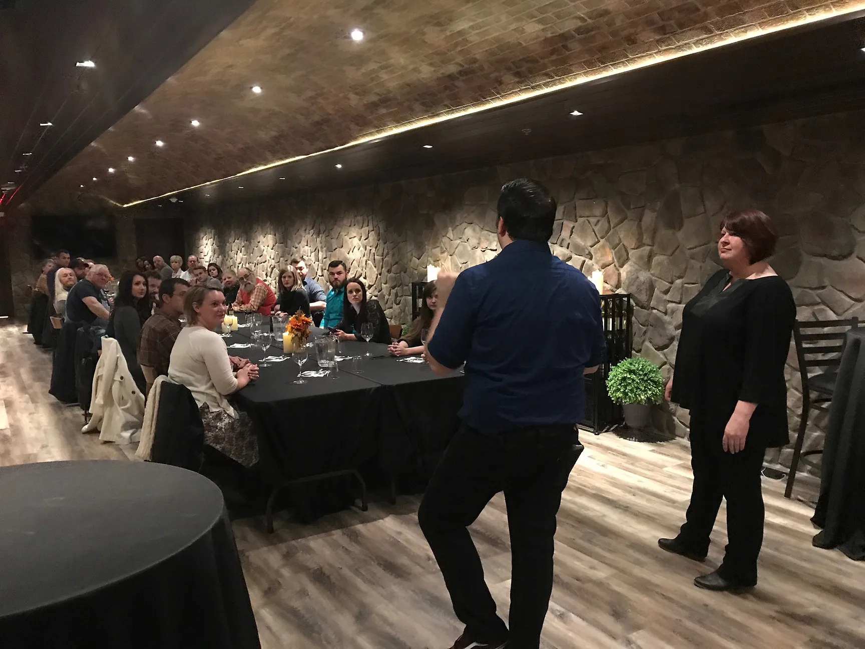 Corporate event with professional setup at Bella Vino Events in Bellefontaine, Ohio